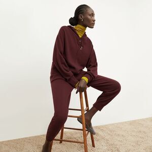 M.M. LaFleur keely jogger‎ 100% cashmere pants with pockets burgundy red size XL